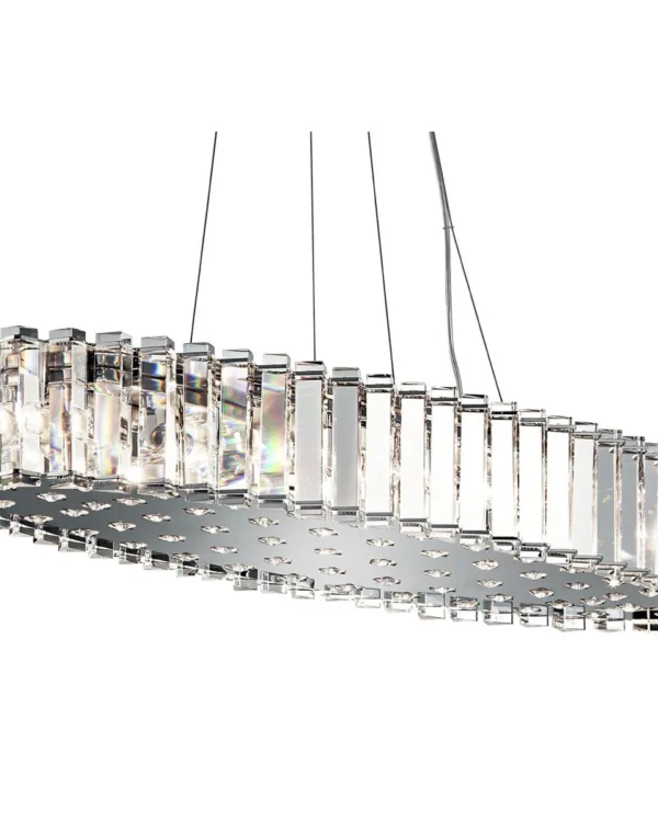 Sphère Linear Crystal Grand Chandelier, 12" in polished chrome