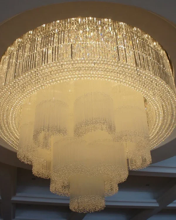 Tiare Crystal Grand Chandelier, 66" in polished chrome