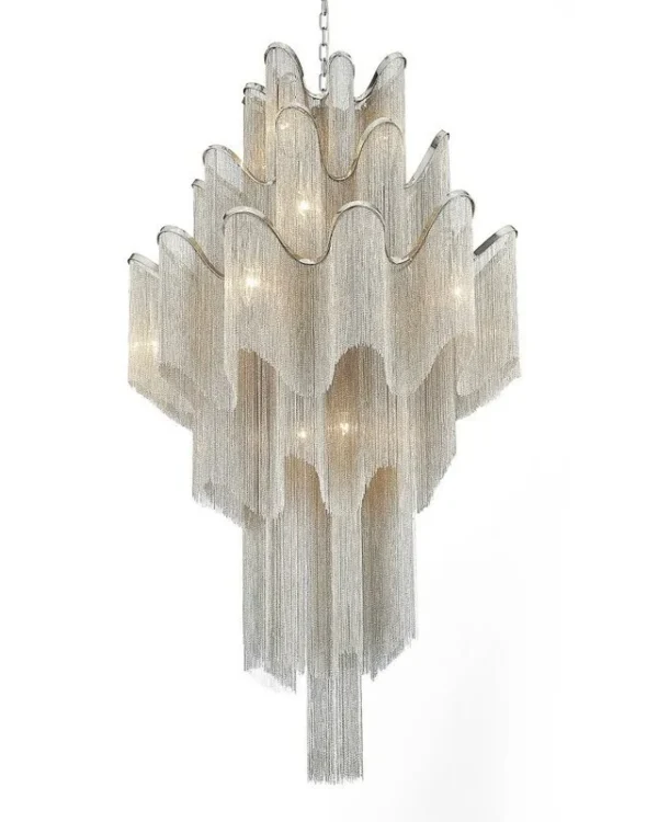 Vega Iron Grand Chandelier, 31" in polished chrome