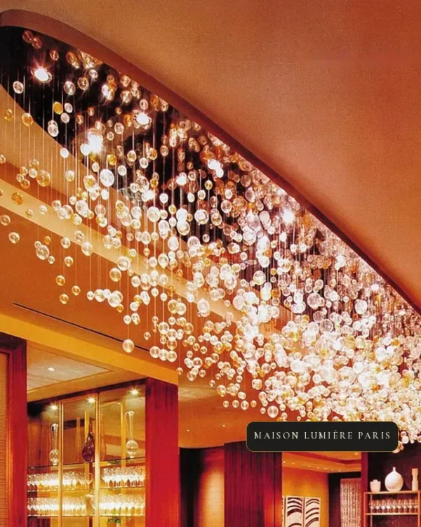 Azur Bubble Glass Grand Chandelier, 24" in polished chrome