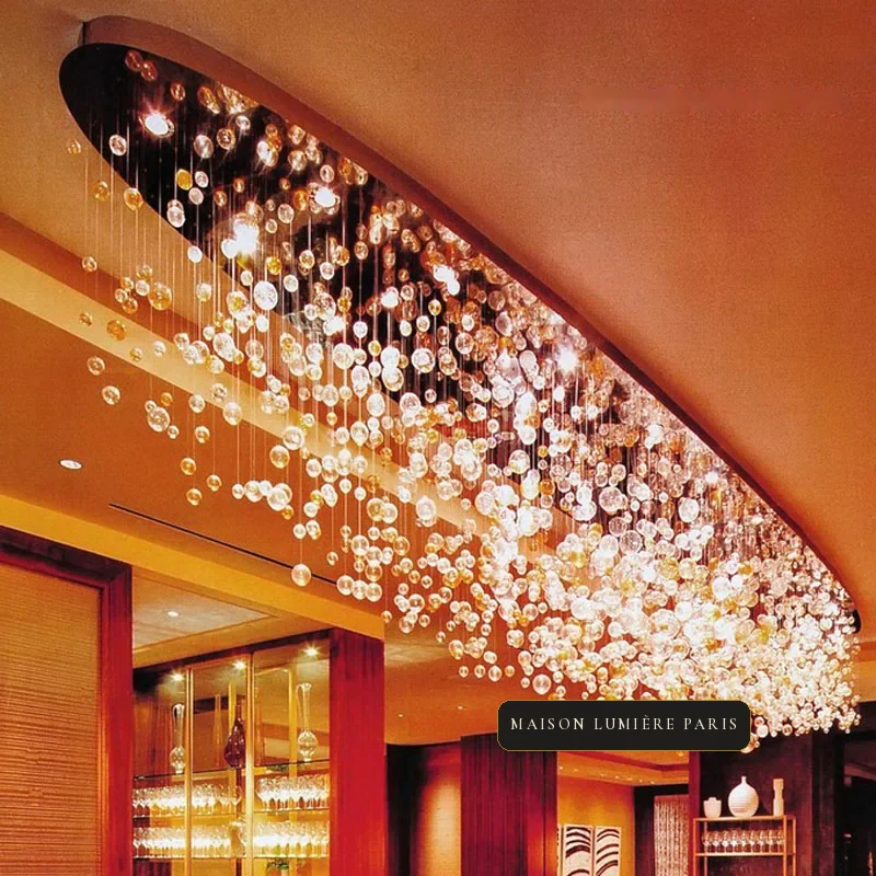 Azur Bubble Glass Grand Chandelier, 24" in polished chrome