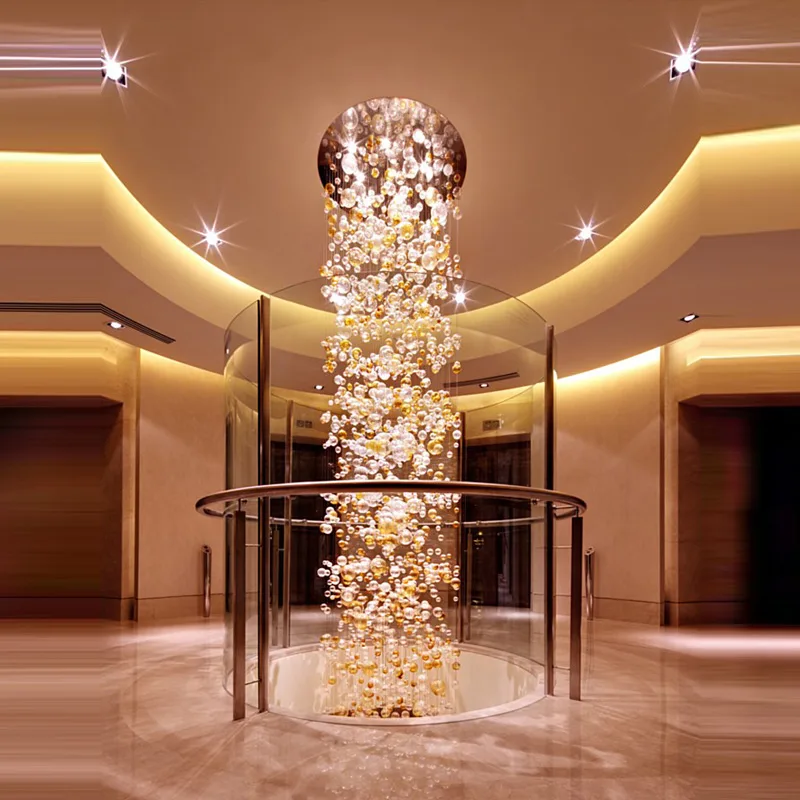 Azur Linear Glass Grand Chandelier, 39" in polished chrome
