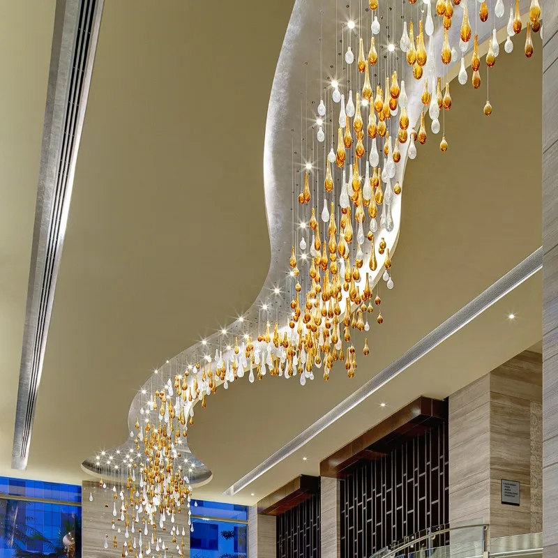 Corail Cascade Glass Grand Chandelier in polished chrome