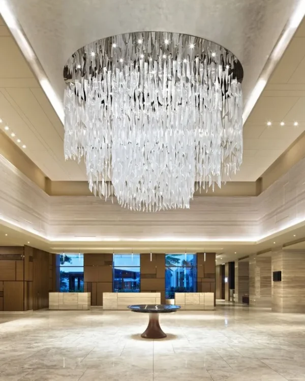 Corail Glass Grand Chandelier, 72" in polished chrome