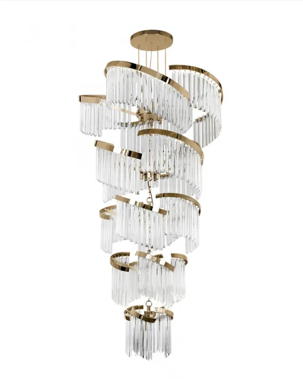 Diadème Five-Tier Glass Grand Chandelier, 43" in gold