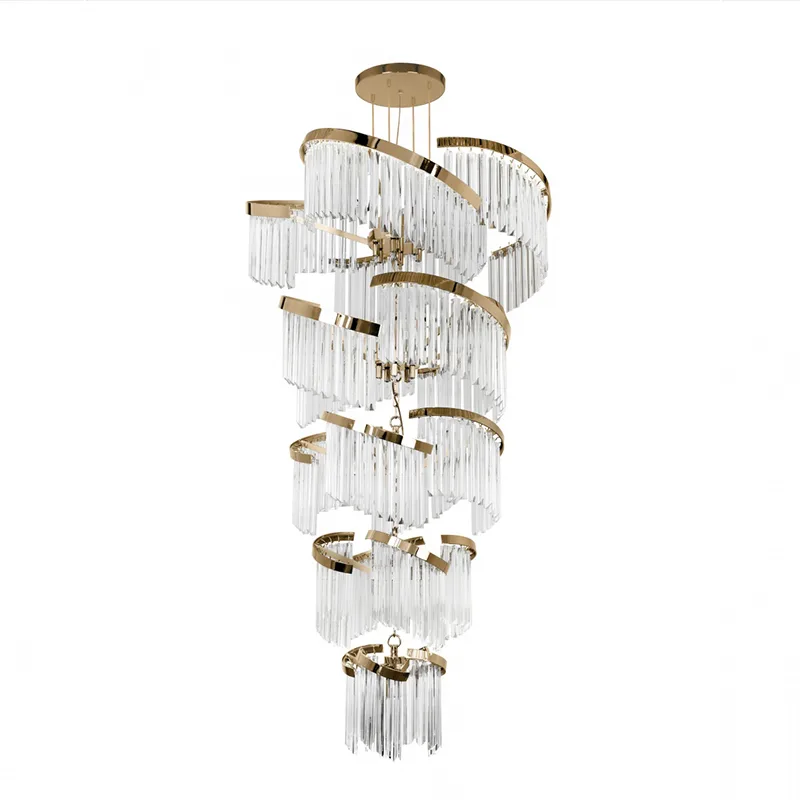 Diadème Five-Tier Glass Grand Chandelier, 43" in gold