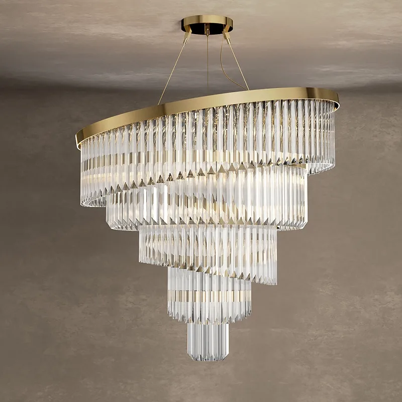 Esterházy Spiral Glass Grand Chandelier, 39" in gold