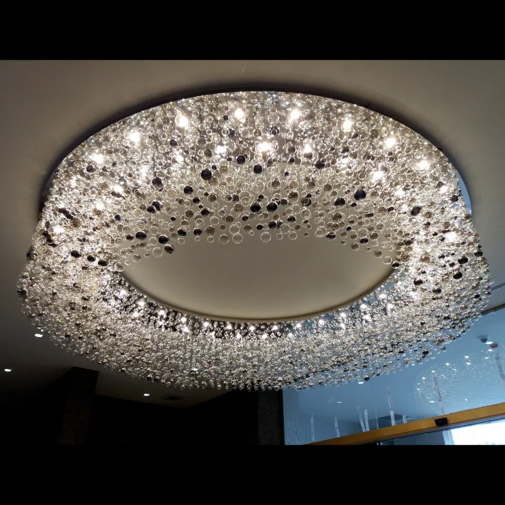 Flore Bubble Glass Grand Chandelier, 138" in polished chrome