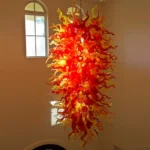 Iris Glass Grand Chandelier, 38" in polished chrome