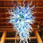Nénuphar Glass Grand Chandelier, 30" in polished chrome