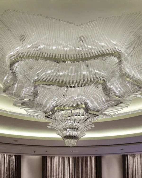 Océane Glass Grand Chandelier, 157" in polished chrome