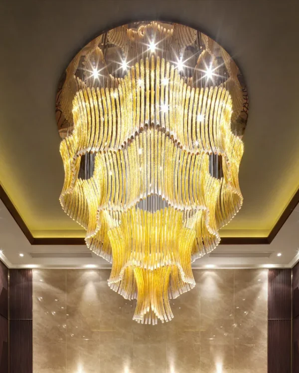 Rhapsodie Glass Grand Chandelier, 59" in polished chrome