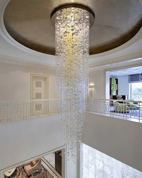 Récif Linear Crystal Grand Chandelier, 28" in polished chrome