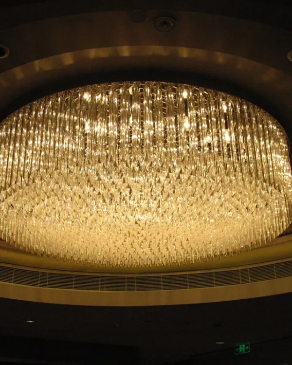 Tiare Glass Grand Chandelier, 60" in polished chrome