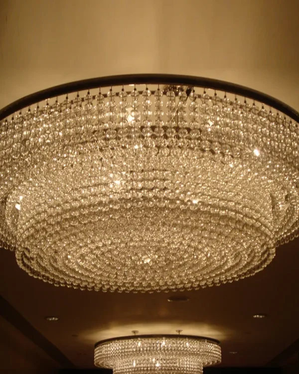 Tiare Globe Glass Grand Chandelier, 71" in polished chrome