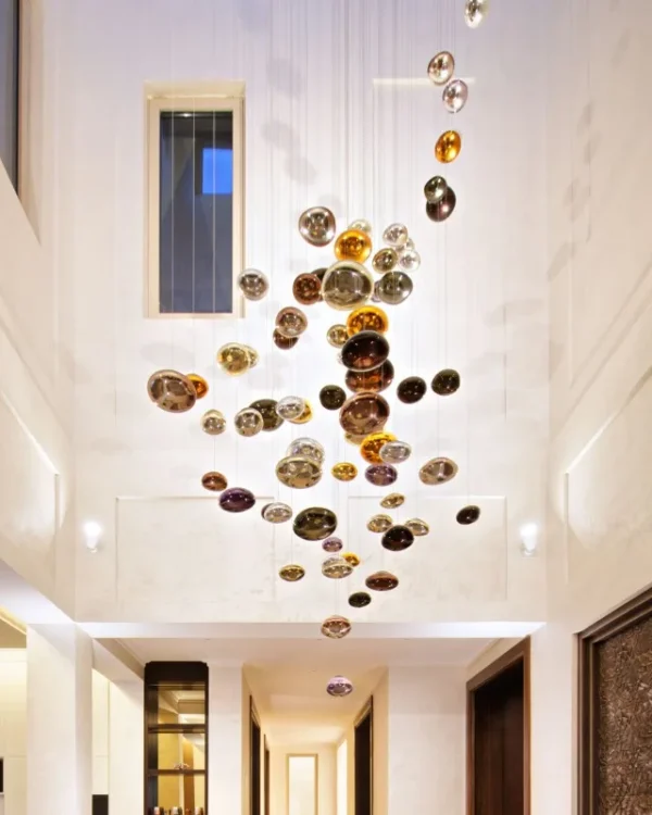 Verre Glass Grand Chandelier in Polished Chrome XI in polished chrome