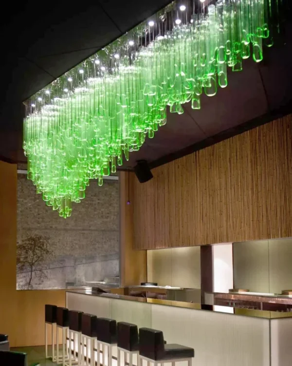 Verre Glass Grand Chandelier in Polished Chrome No. 25 in polished chrome