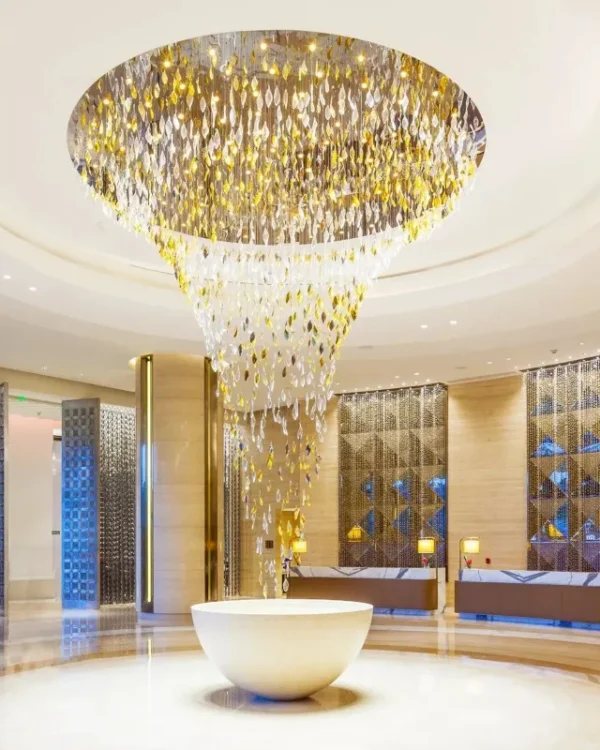 Verre Glass Grand Chandelier in Polished Chrome XII in polished chrome