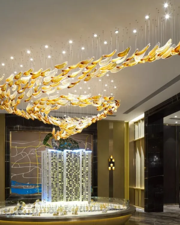 Verre Glass Grand Chandelier in Polished Chrome XX in polished chrome