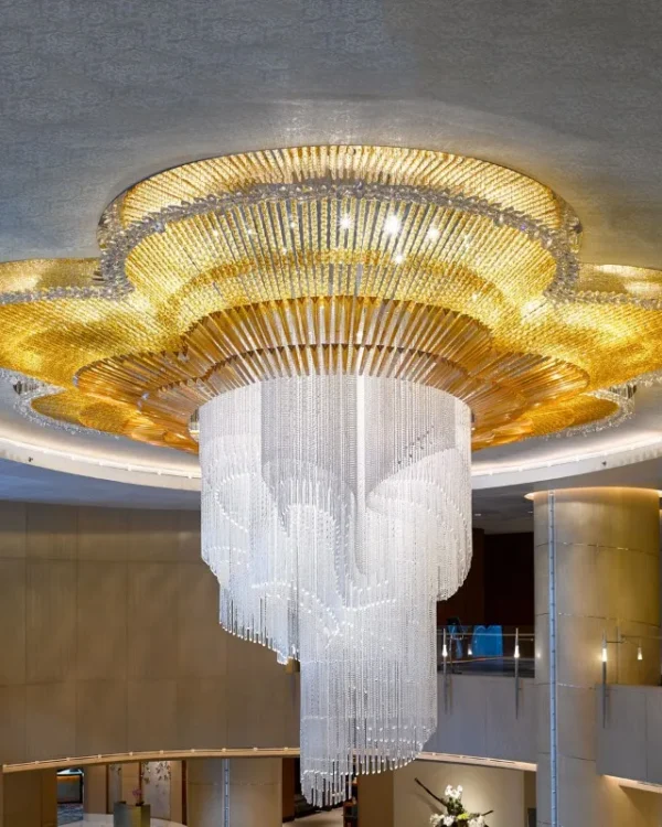 Verre Glass Grand Chandelier in Polished Chrome III in polished chrome
