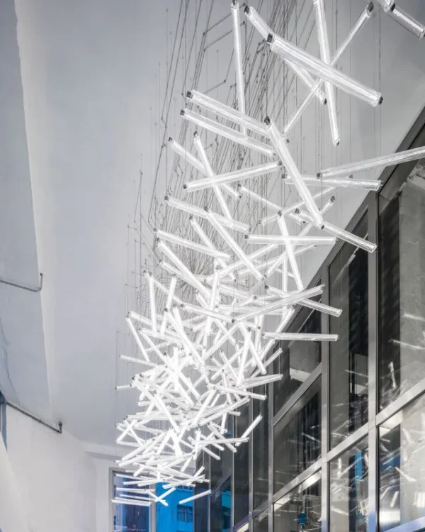 Verre Glass Grand Chandelier in Polished Chrome XIV in polished chrome