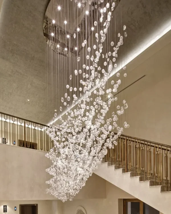 Verre Glass Grand Chandelier in Polished Chrome XV in polished chrome