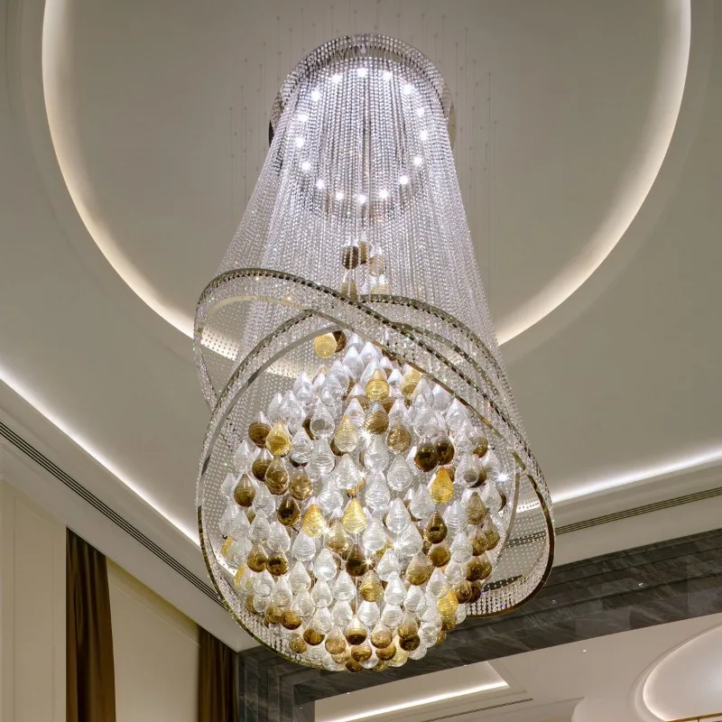 Verre Crystal Grand Chandelier, 39" in polished chrome