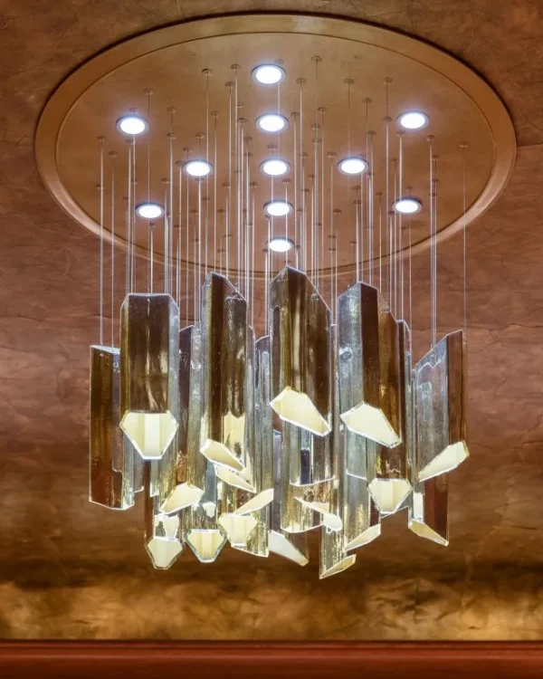 Verre Cascade Glass Grand Chandelier, 39"