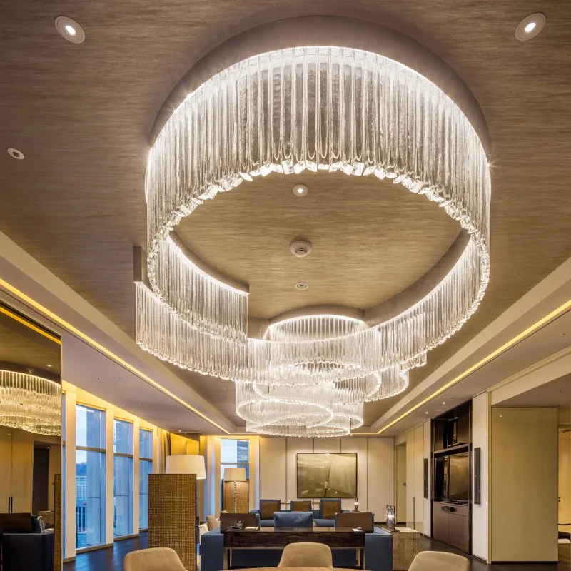 Étincelle Glass Grand Chandelier in polished chrome