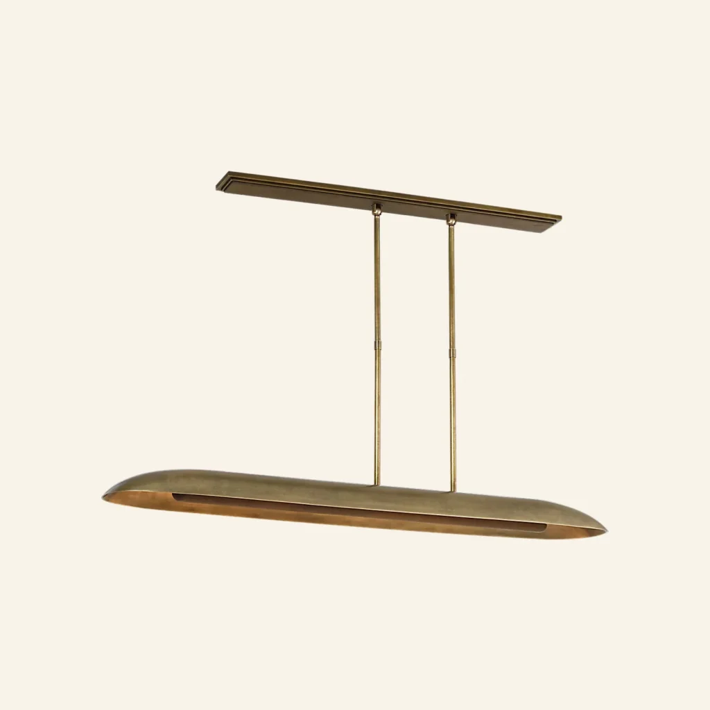 Doré Linear Pendant, 60" × 4" H in Brass in brass
