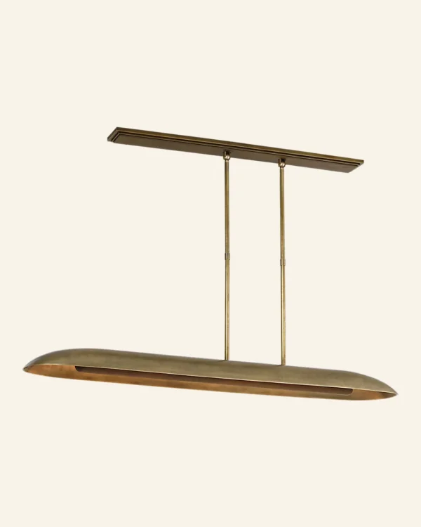 Doré Linear Pendant, 60" × 4" H in Brass in brass