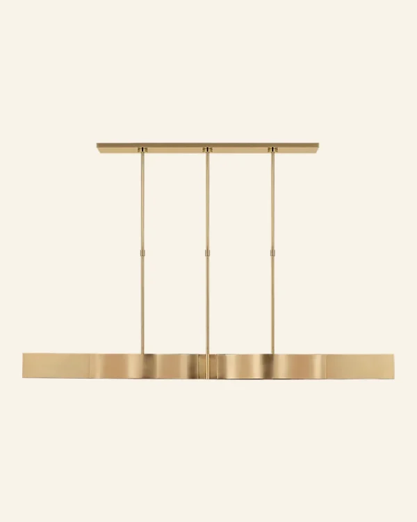 Doré Linear Pendant, 60" × 4" H in Antique Brass in antique brass