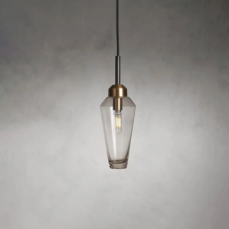 Laiton Glass 1-Light Pendant, 5" × 14" H in Bronze in bronze
