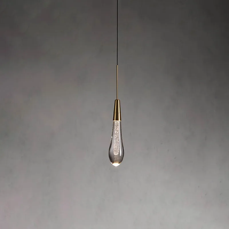Laiton Glass 1-Light Pendant, 5" × 14" H in Brass in brass
