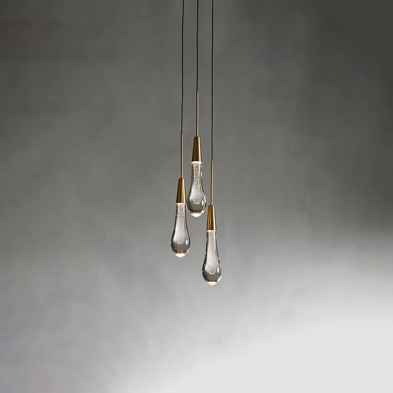 Laiton Glass Pendant, 6" in brass