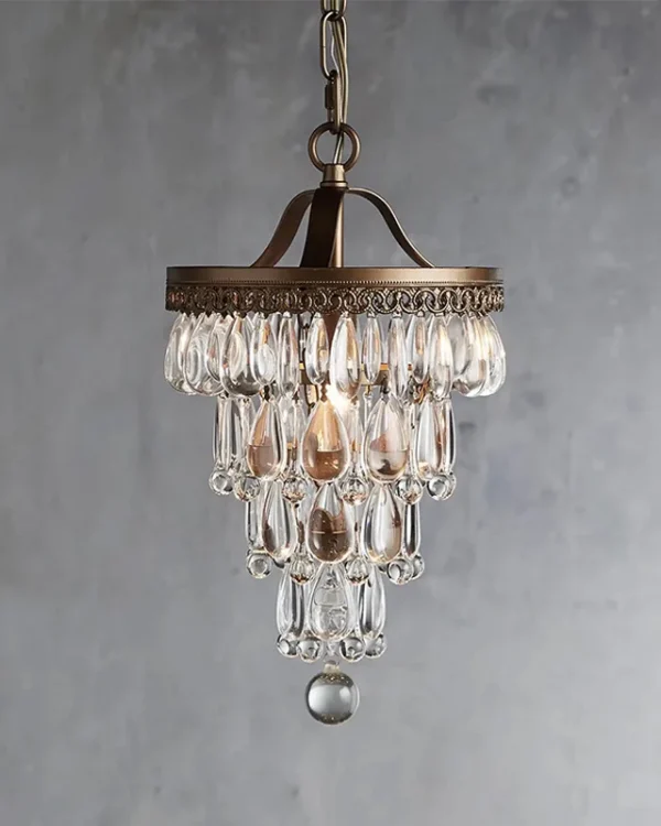 Laiton Glass 1-Light Pendant, 10" × 14" H in gold
