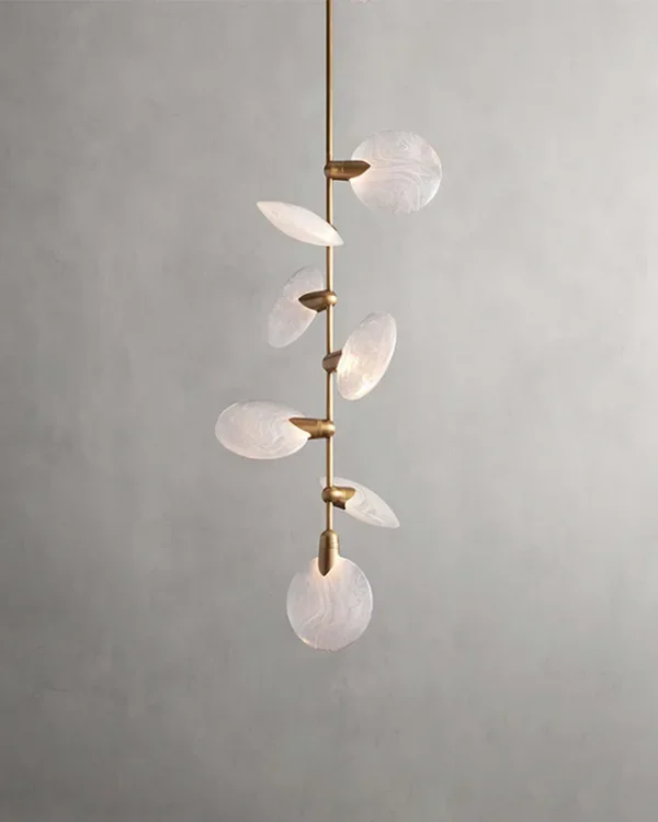Laiton Glass Pendant, 22" in brass