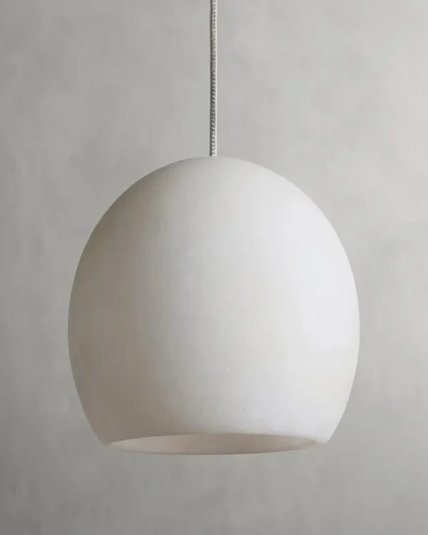 Montparnasse Alabaster Pendant, 6" in burnished brass