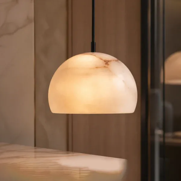 Blanche Bowl Alabaster Pendant