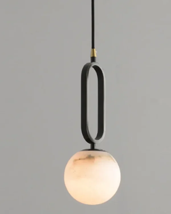 Calcite Globe Alabaster Pendant, 1-Light