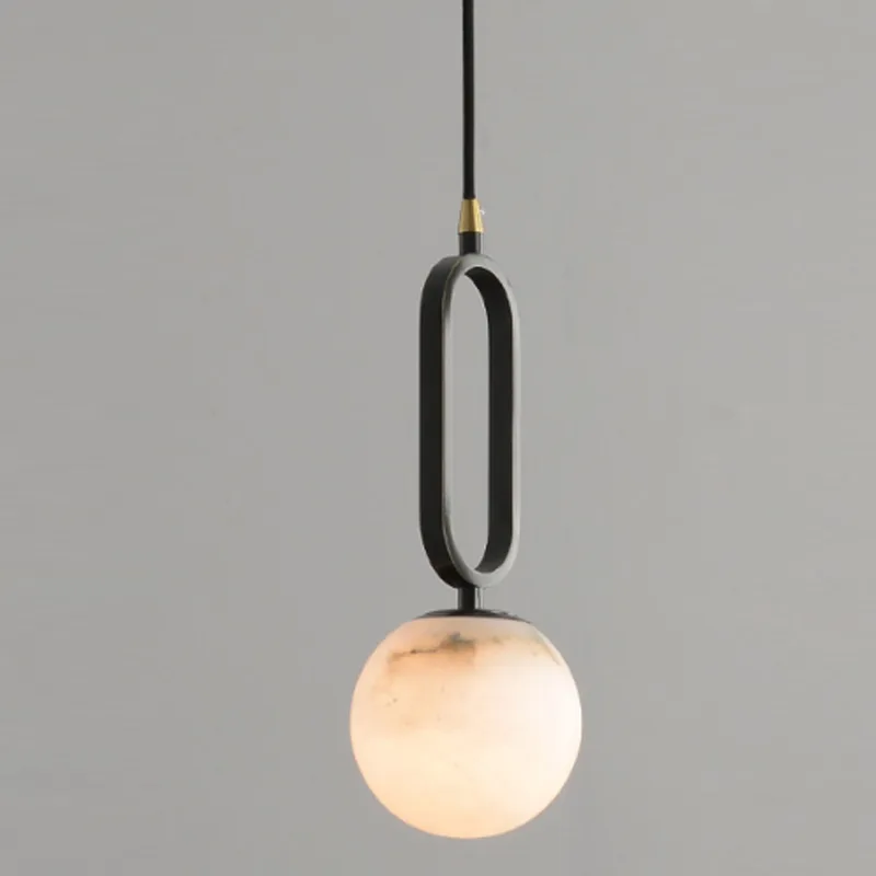 Calcite Globe Alabaster Pendant, 1-Light