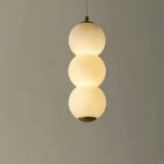 Craie Globe Alabaster Pendant × 12" H