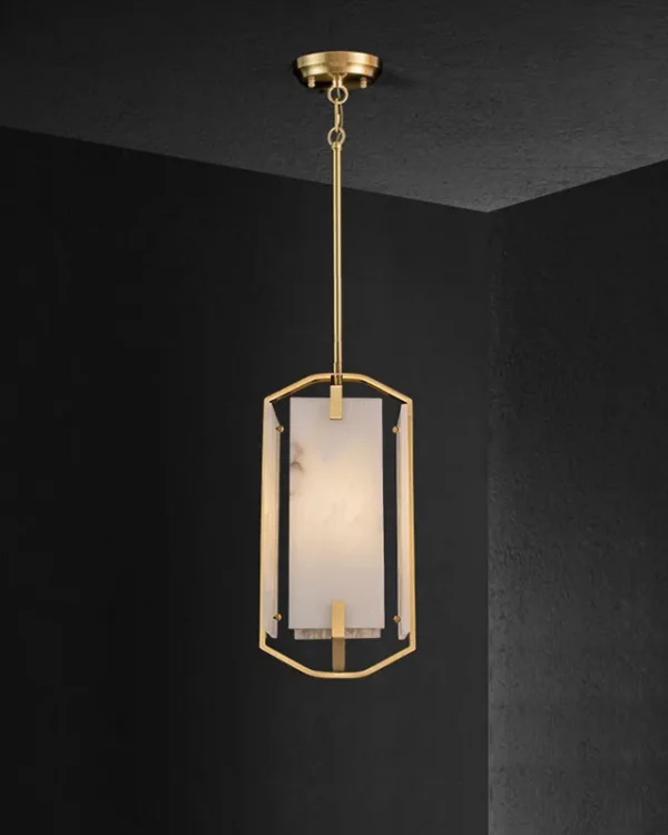 Craie Alabaster Pendant, 1-Light × 16" H