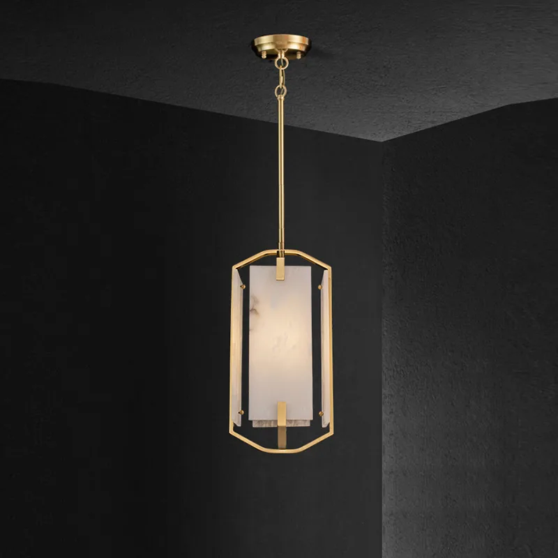 Craie Alabaster Pendant, 1-Light × 16" H