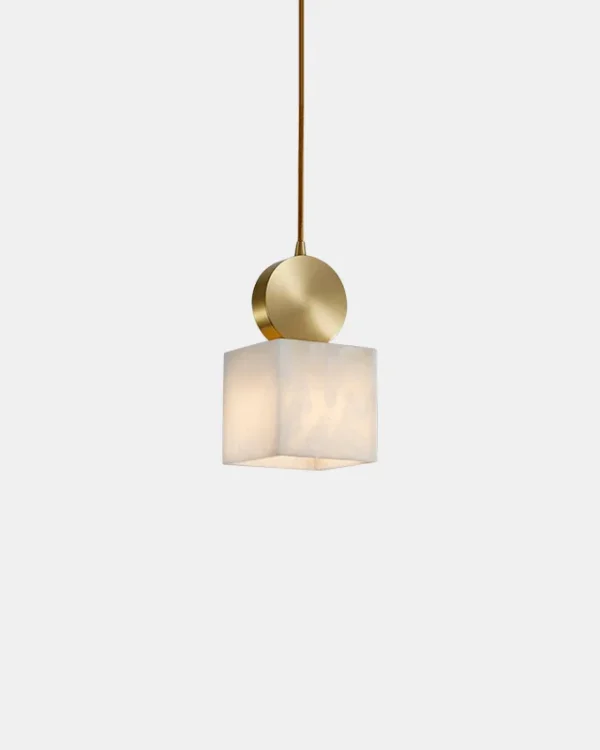 Opale Square Alabaster Pendant, 1-Light