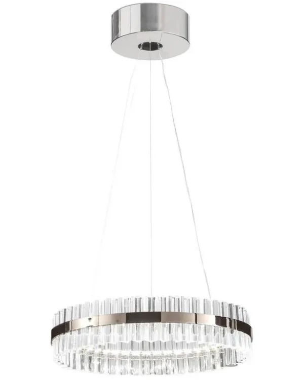 Anneau Ring Glass Pendant, 19" in polished chrome