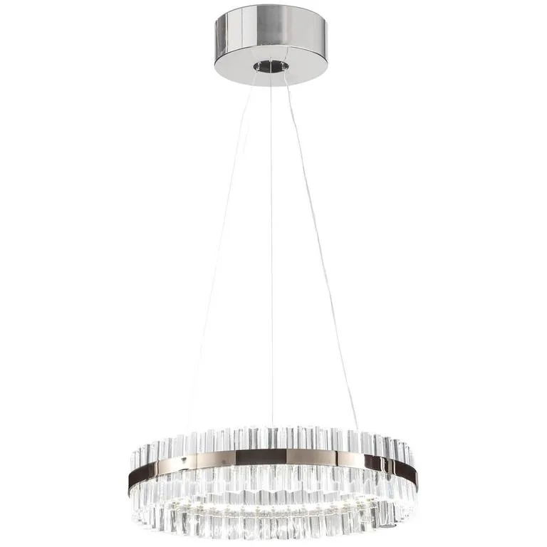 Anneau Ring Glass Pendant, 19" in polished chrome