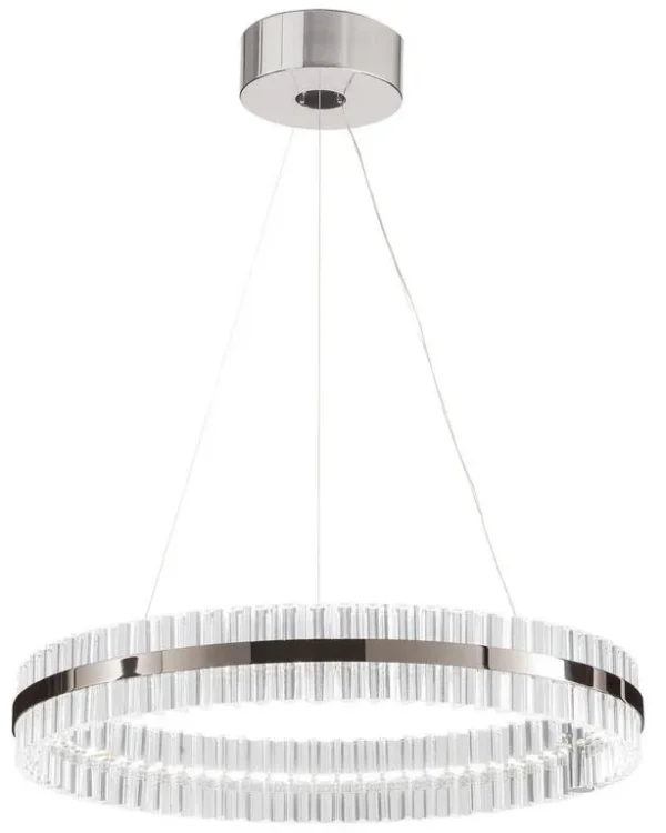 Anneau Ring Glass Pendant, 28" in polished chrome