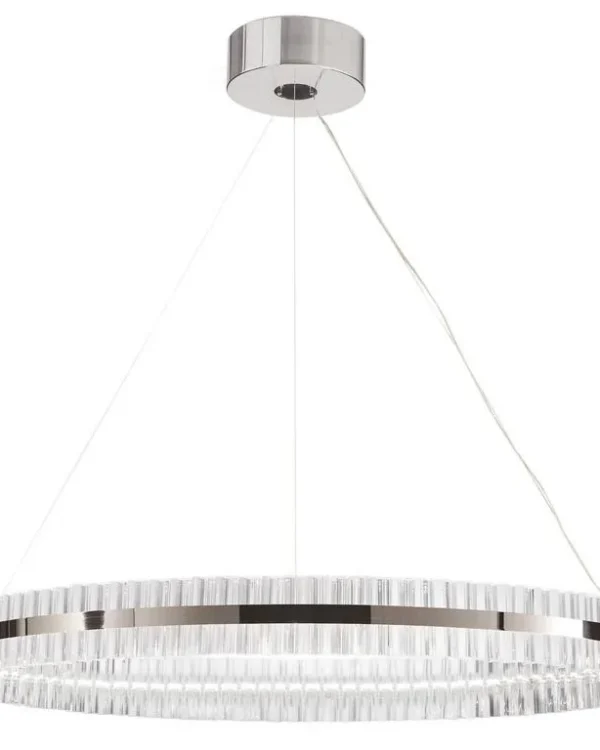 Anneau Ring Glass Pendant, 47" in polished chrome
