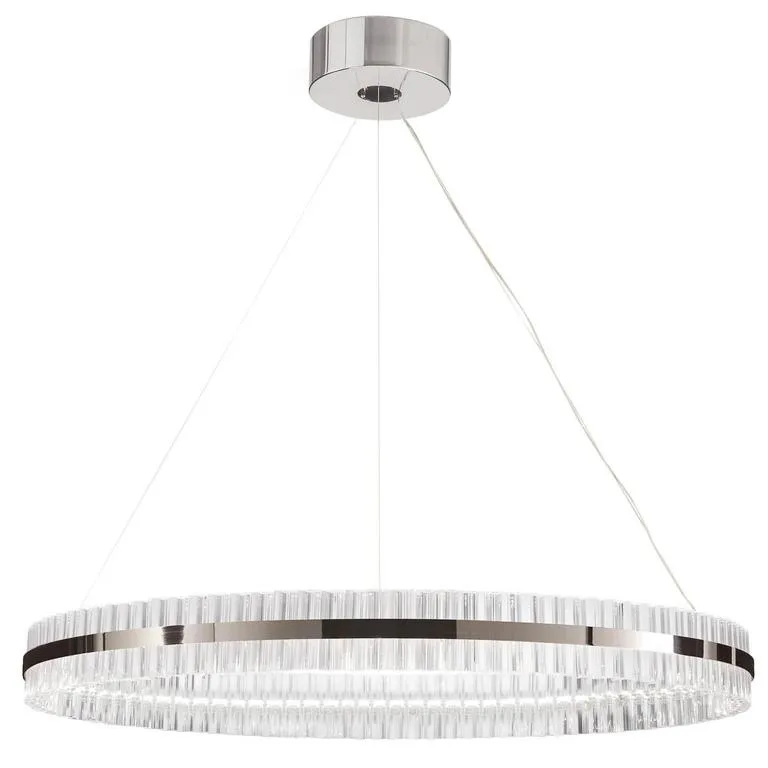 Anneau Ring Glass Pendant, 47" in polished chrome